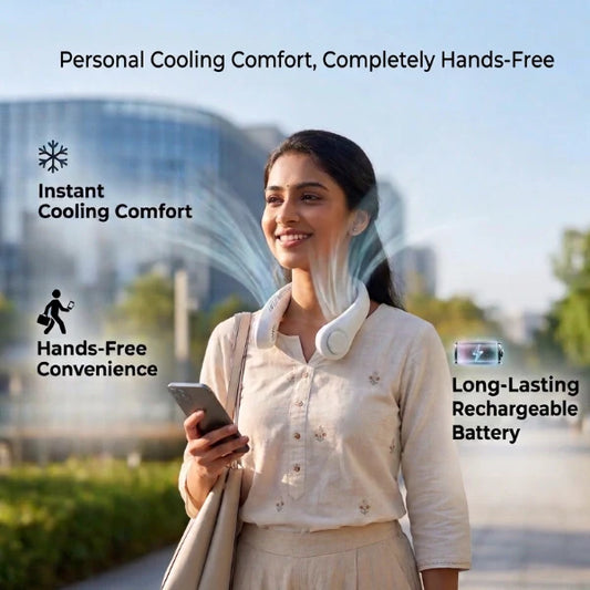 360° Rechargeable Neck Fan - Portable Hands-Free Bladeless Cooling Fan