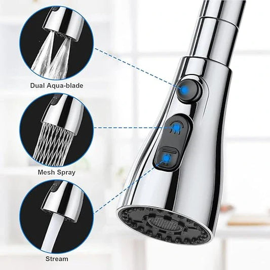 360° Kitchen Faucet Sprayer Attachment – 3 Spray Modes, Universal Fit
