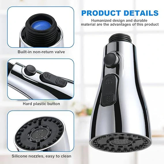 360° Kitchen Faucet Sprayer Attachment – 3 Spray Modes, Universal Fit