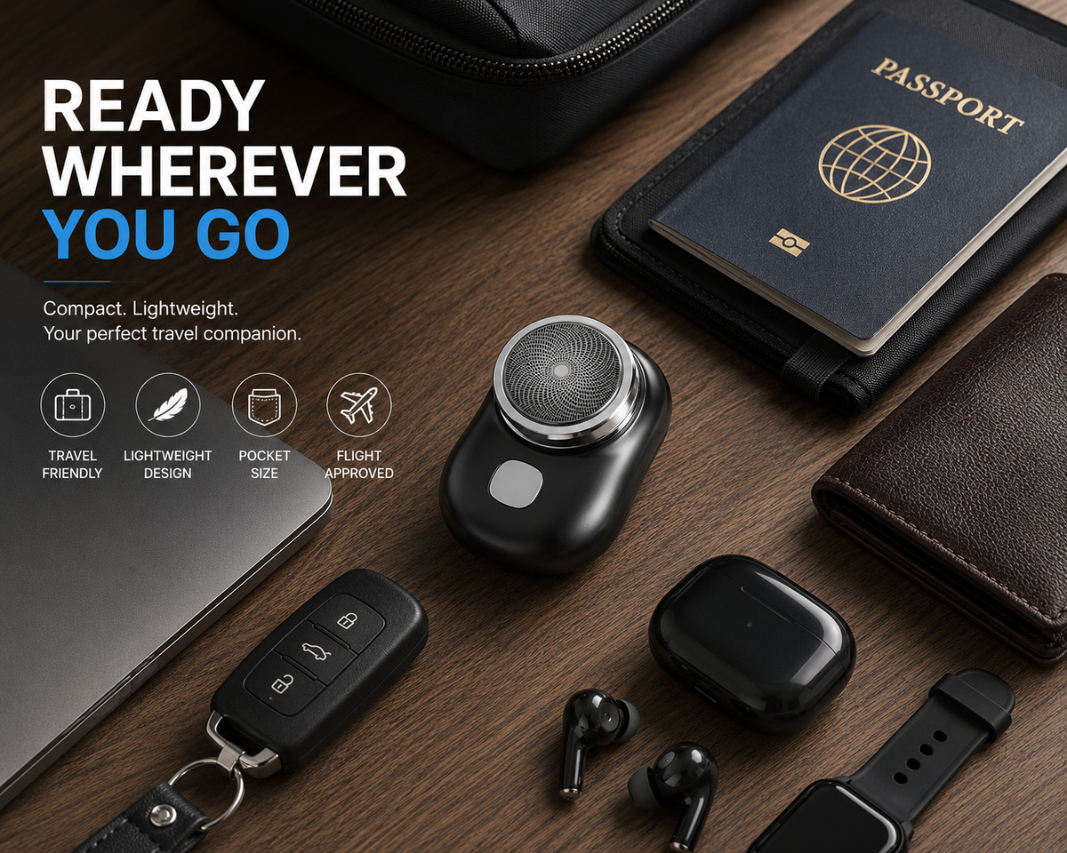 Portable Mini Electric Shaver for Men – USB Rechargeable Pocket Beard & Hair Trimmer