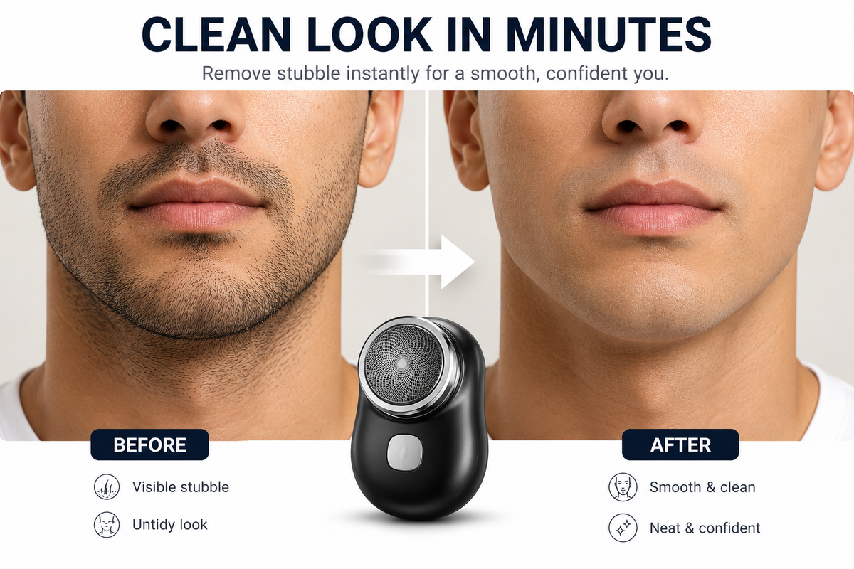 Portable Mini Electric Shaver for Men – USB Rechargeable Pocket Beard & Hair Trimmer