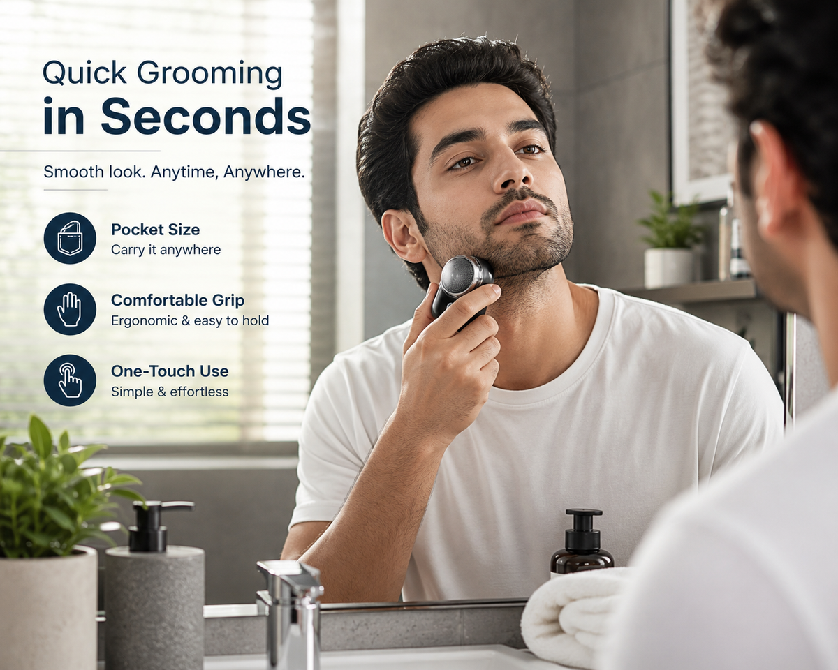 Portable Mini Electric Shaver for Men – USB Rechargeable Pocket Beard & Hair Trimmer