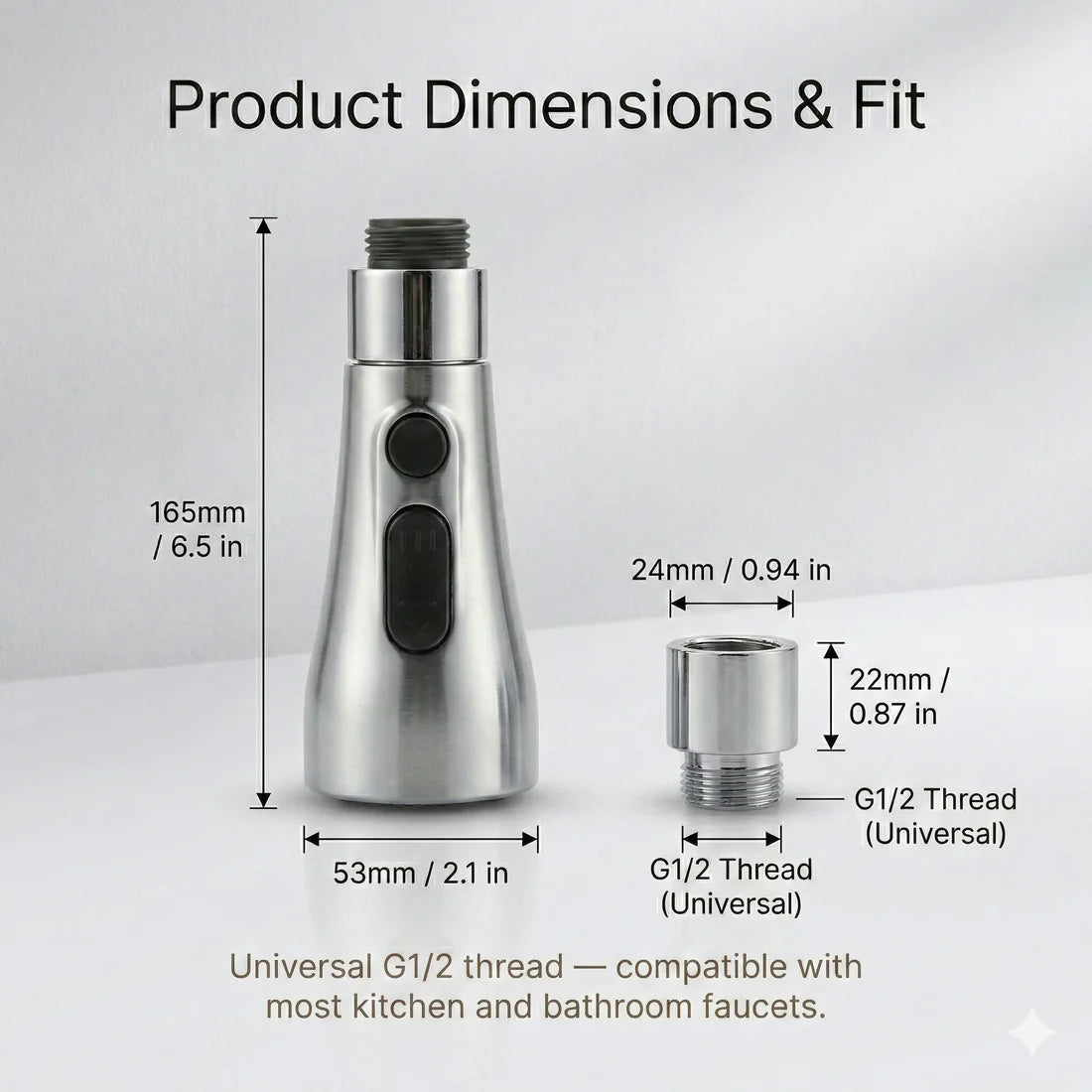 360° Kitchen Faucet Sprayer Attachment – 3 Spray Modes, Universal Fit